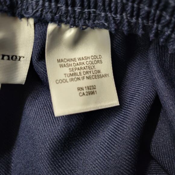 Alfred Dunner Straight Leg Pants Slacks Womens 16 Navy Blue Elastic Waist New - Picture 9 of 11